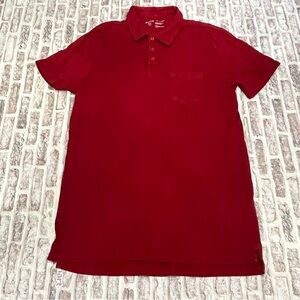 Pact Polo Shirt Organic Cotton Pocket Men’s M Red Sustainable Preppy Casual‎